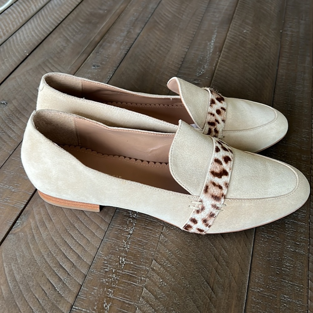 Anthropologie Suede Loafer Leopard Detail, 9